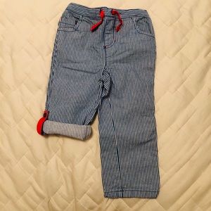 Mini Boden Striped Roll Up Trousers